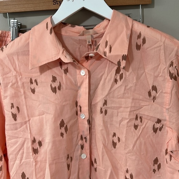 Eberjey Organic Sandwashed Cotton
Printed Long PJ Set Animal Spot Rose Sz S NEW - Picture 5 of 12